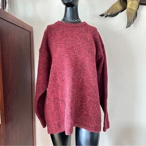 Woolrich Burgundy Red Marled wool blend Crewneck Sweater